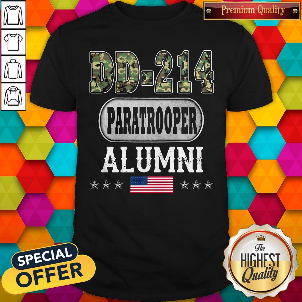 Nice DD-214 Paratrooper Alumni American Flag Shirt