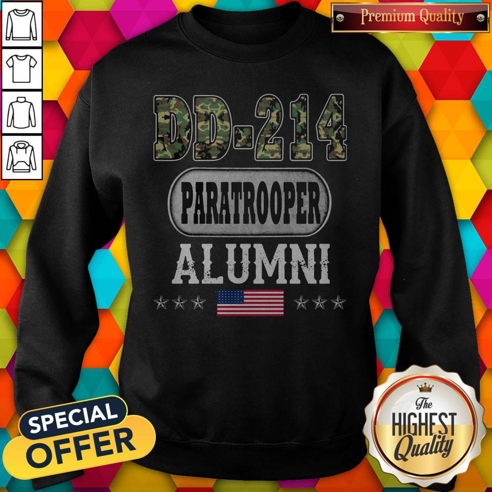 Nice DD-214 Paratrooper Alumni American Flag Shirt
