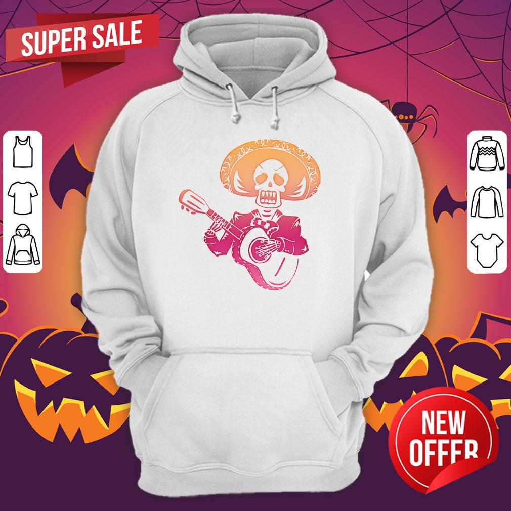 Nice Dia De Los Muertos Mexican Skull Playing Guitar Shirt