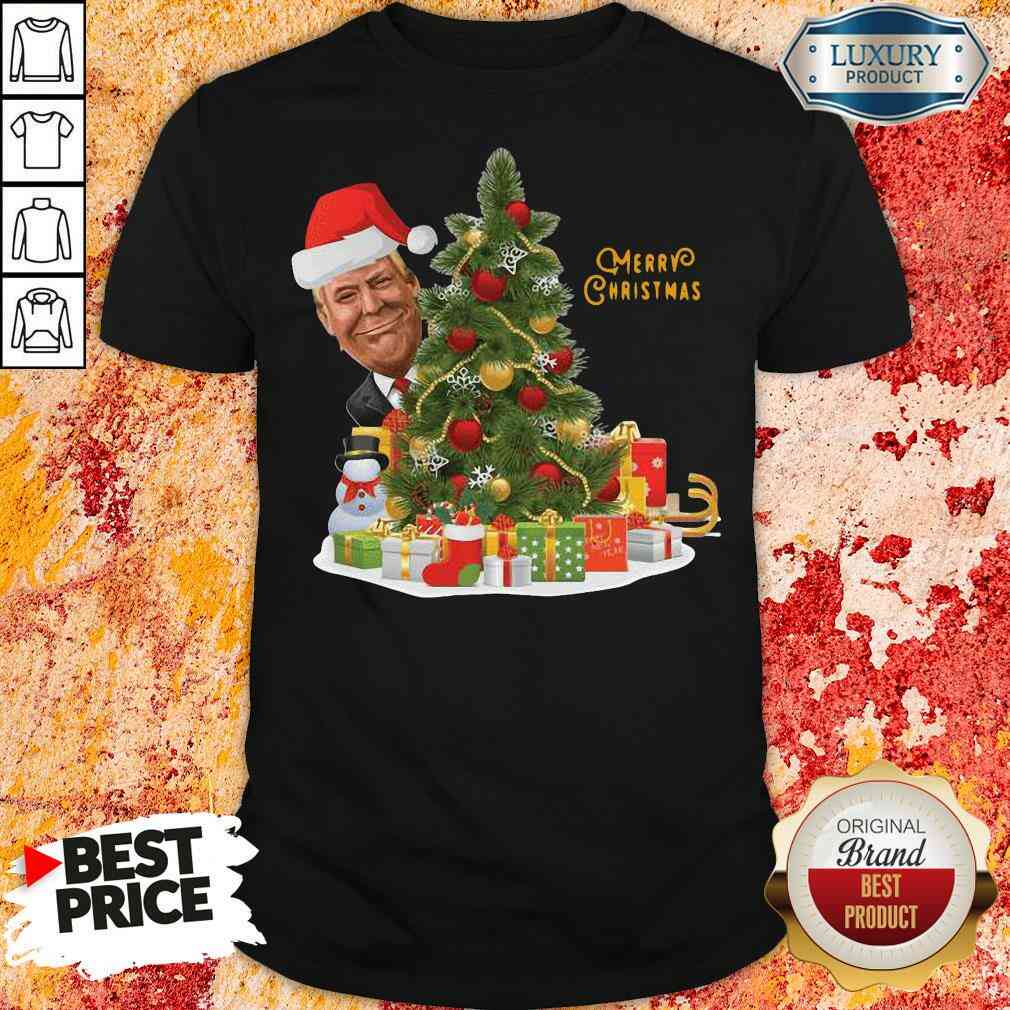 Nice Donald Trump Merry Christmas Tree Shirt
