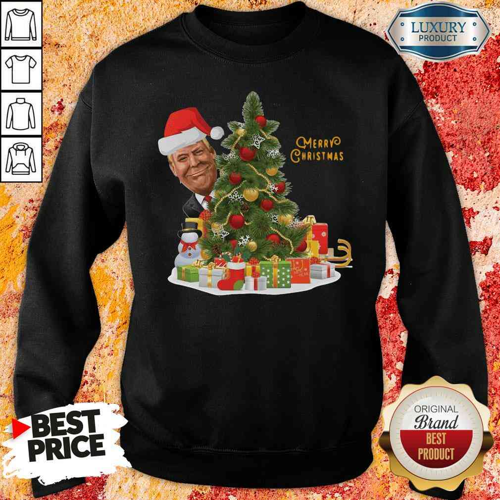 Nice Donald Trump Merry Christmas Tree Shirt