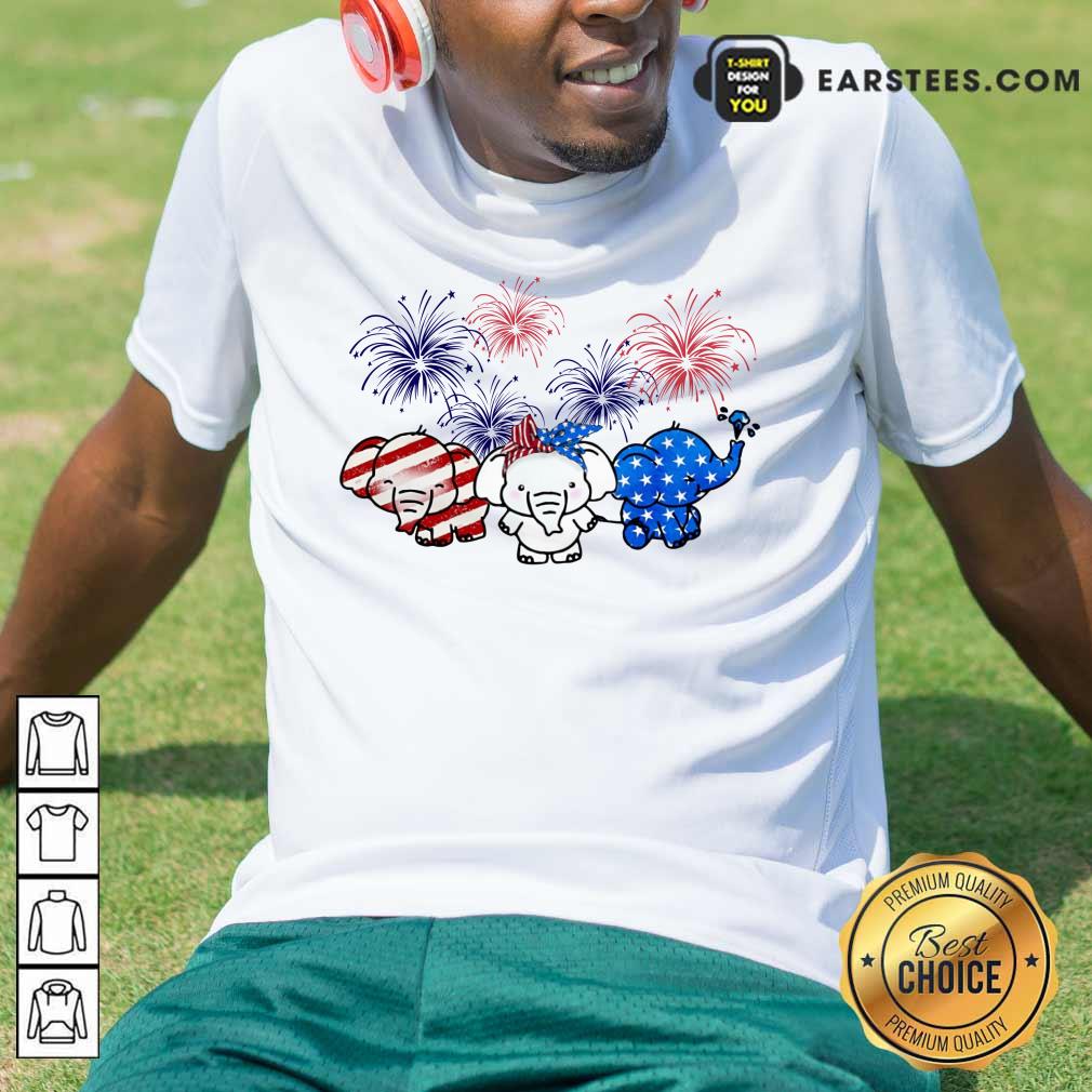 Nice Elephants American Flag Firework Shirt