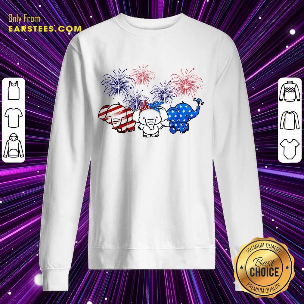 Nice Elephants American Flag Firework Shirt