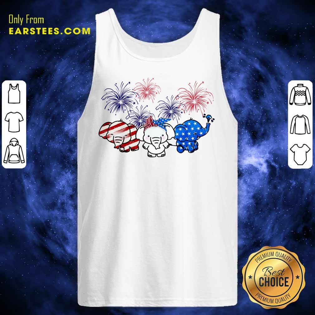 Nice Elephants American Flag Firework Shirt