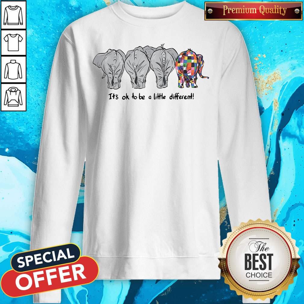 Nice Elephants Autism It’s Ok To Be A Little Different Shirt