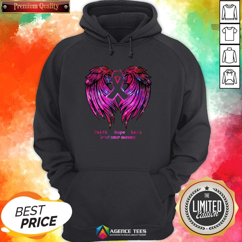Nice Faith Hope Love Breast Cancer Awareness Pink Wings Shirt