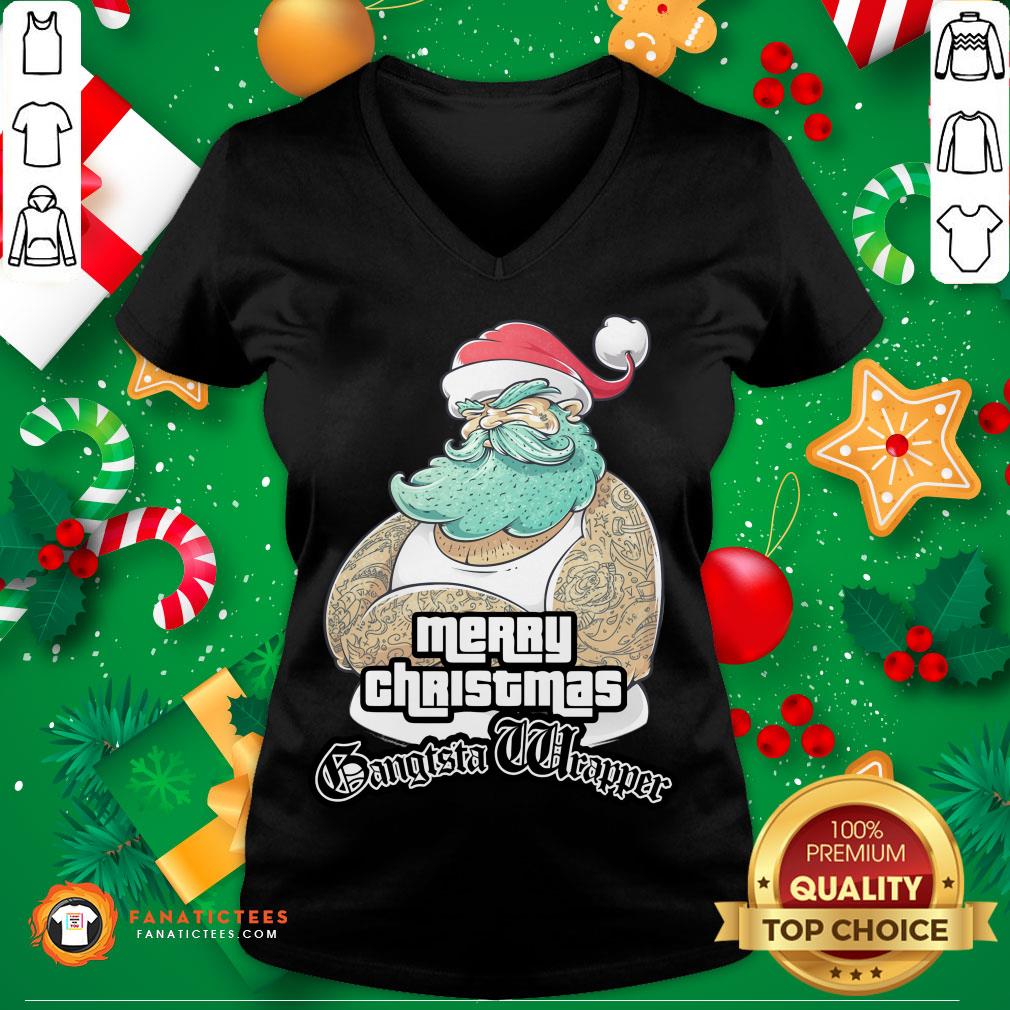 Nice Gangsta Wrapper Merry Christmas Holidays Gamer Gangsta Wrapper Shirt