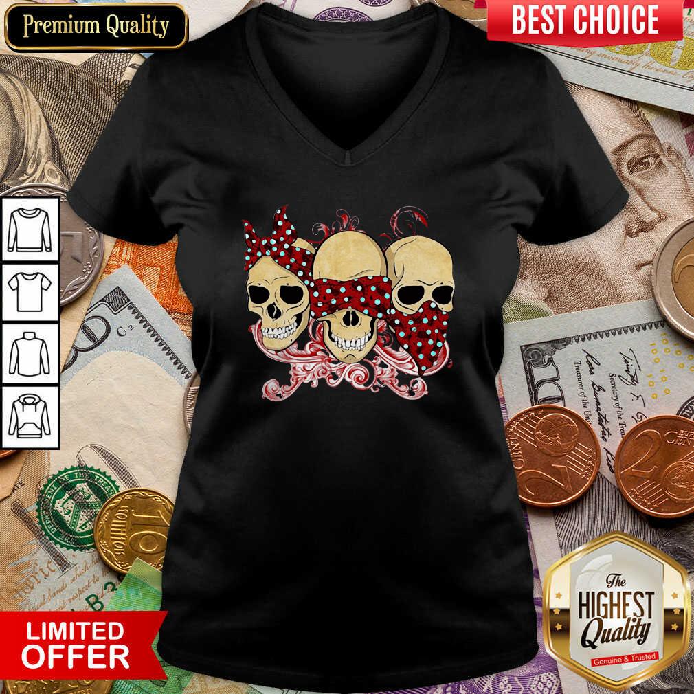 Nice Hear See Speak No Evil Skull Heads Shirt