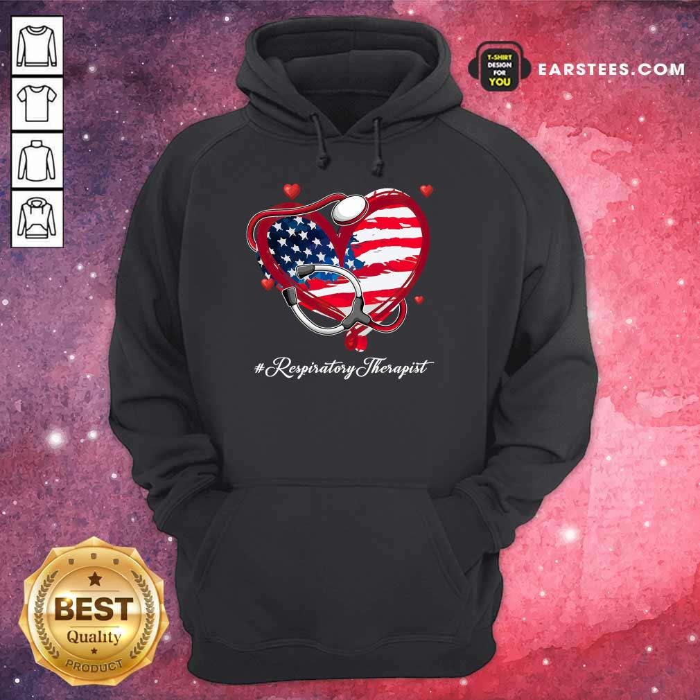 Nice Heart American Flag Respiratory Therapist Shirt