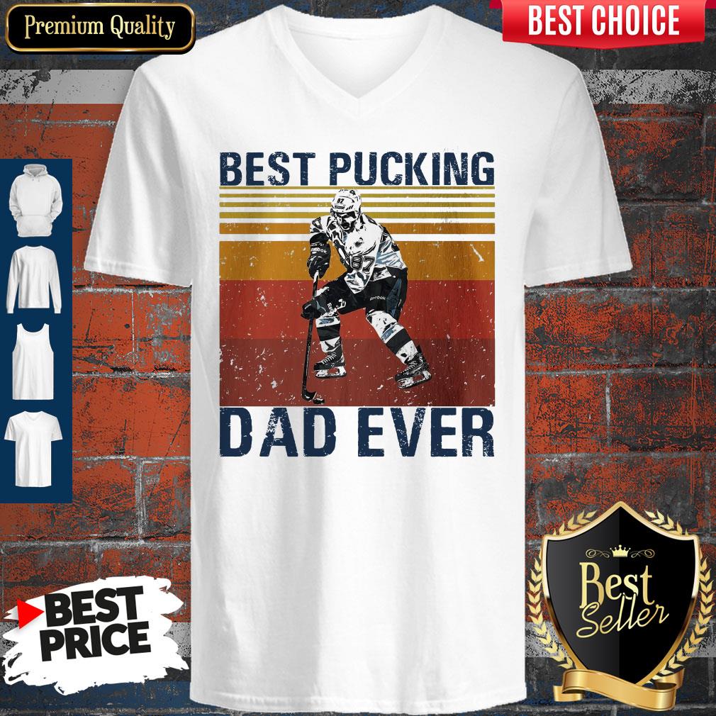 Nice Hockey Best Pucking Dad Ever Happy Father’s Day Vintage Shirt