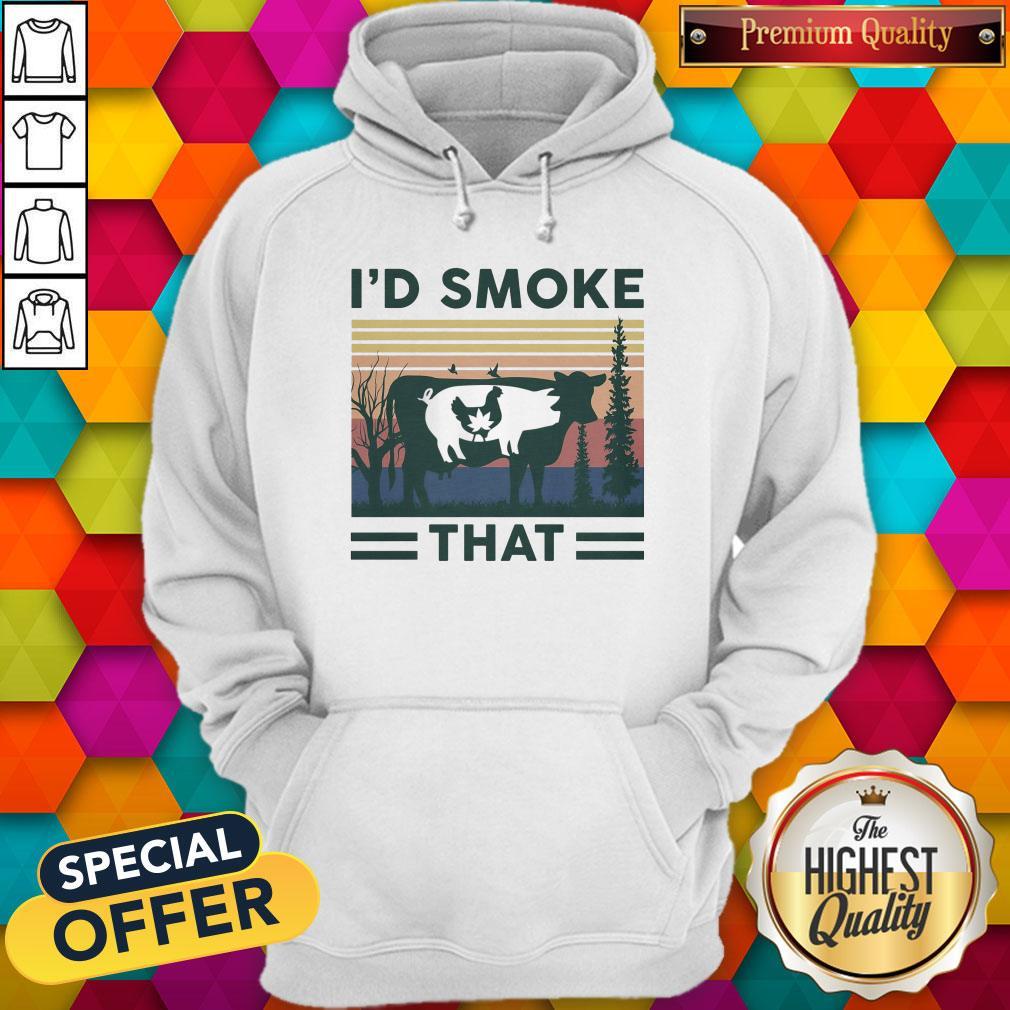 Nice I'd Smoke That Cow Pig Chicken Weed Vintage Shirt