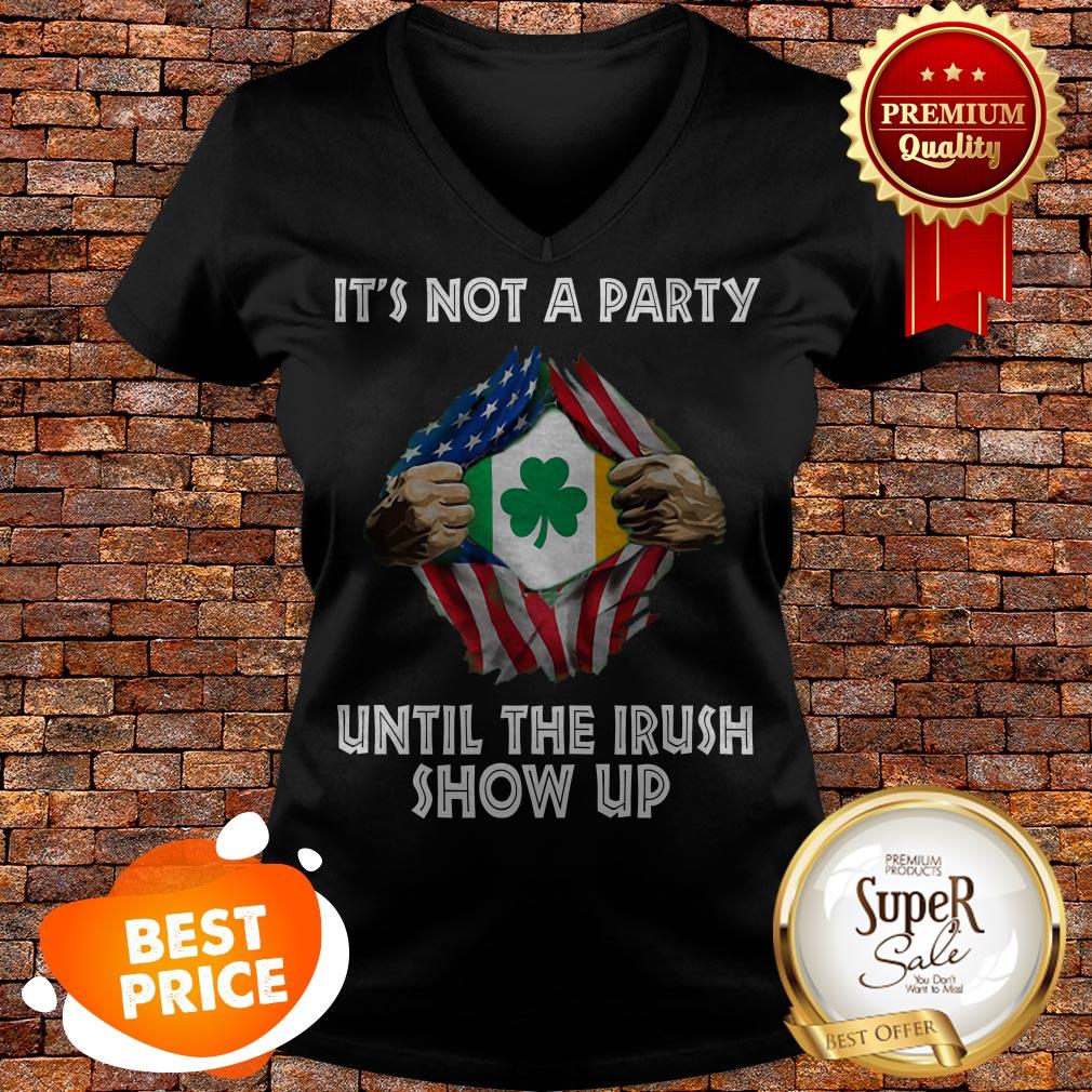 Nice It Not A Party Until The Irish Show Up Inside Me American Flag Shirt