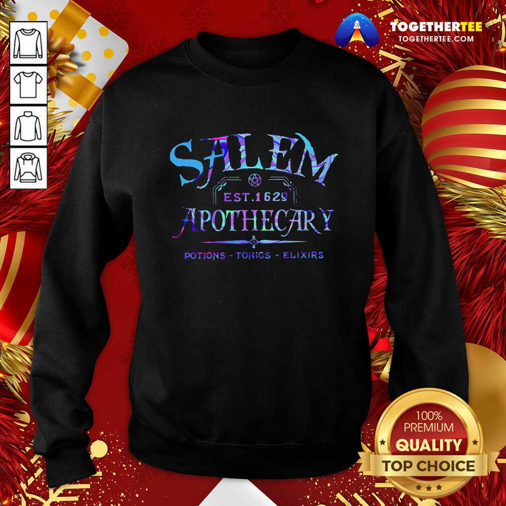 Nice Salem Est 1629 Apothecary Potions Tonics Elixirs Color Shirt