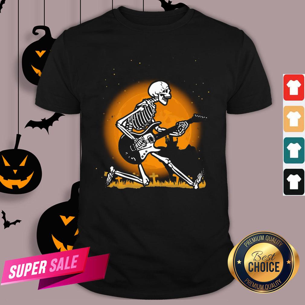 Nice Skeleton Guitar Happy Halloween Shirt