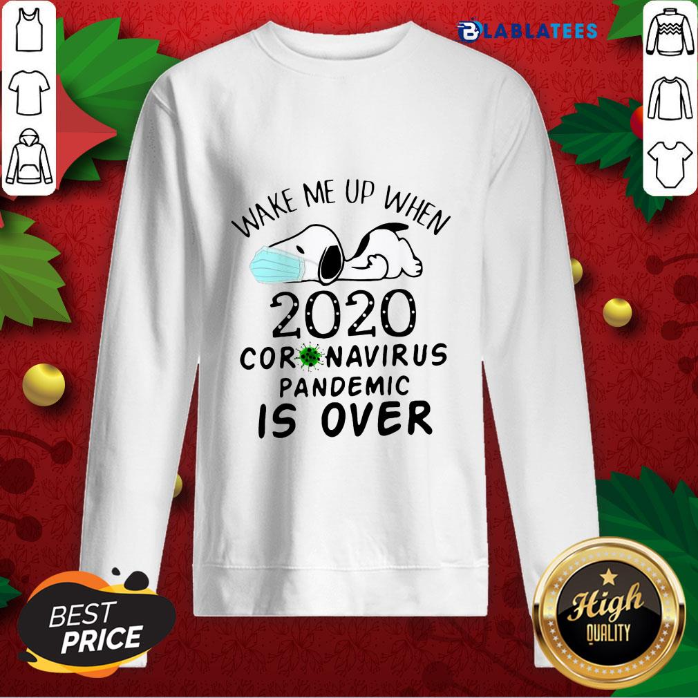 Nice Snoopy Face Mask Wake Me Up When 2020 Coronavirus Pandemic Is Over Shirt
