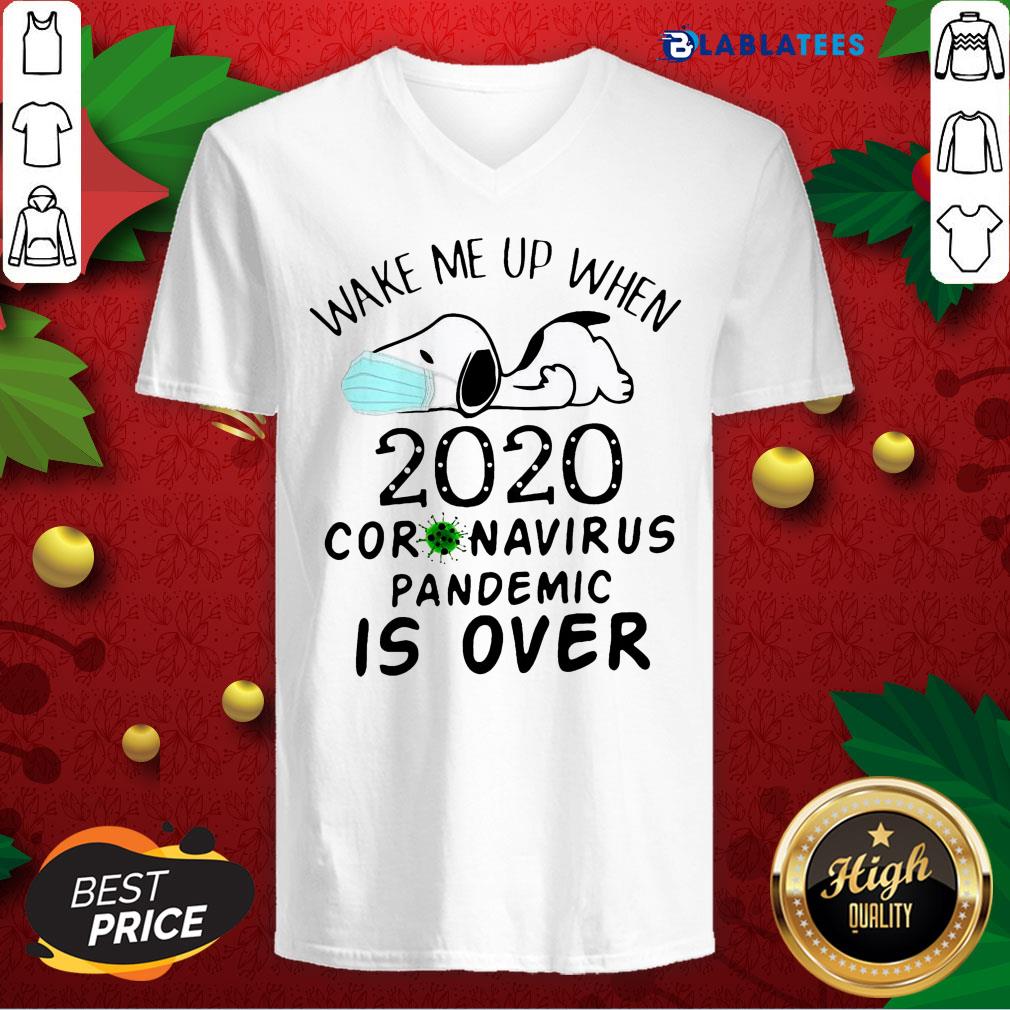 Nice Snoopy Face Mask Wake Me Up When 2020 Coronavirus Pandemic Is Over Shirt
