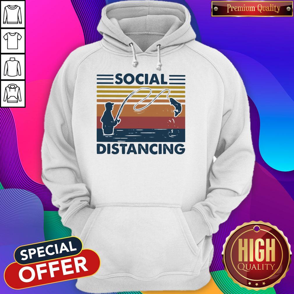 Nice Social Distancing Fishing Vintage Retro Shirt