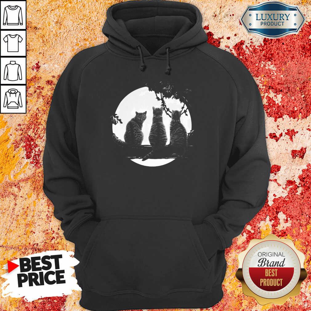 Nice Three Cats Under The Moon Shirt