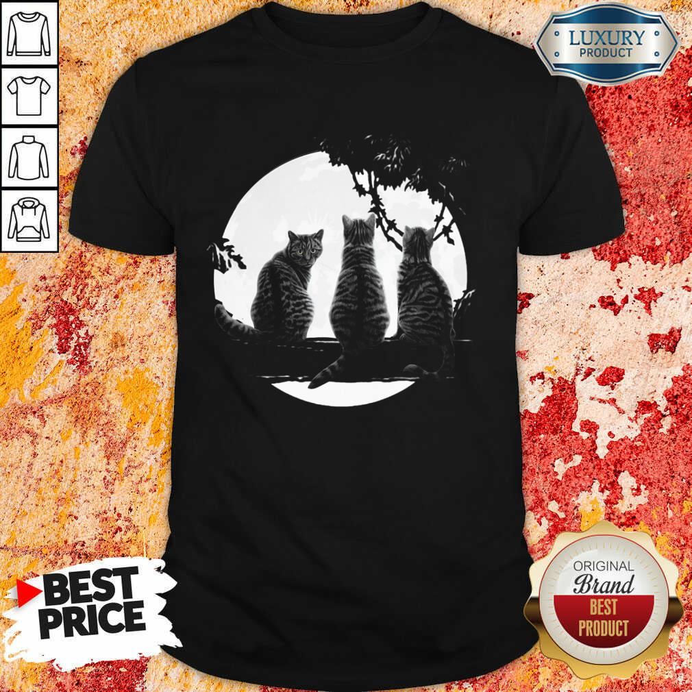 Nice Three Cats Under The Moon Shirt