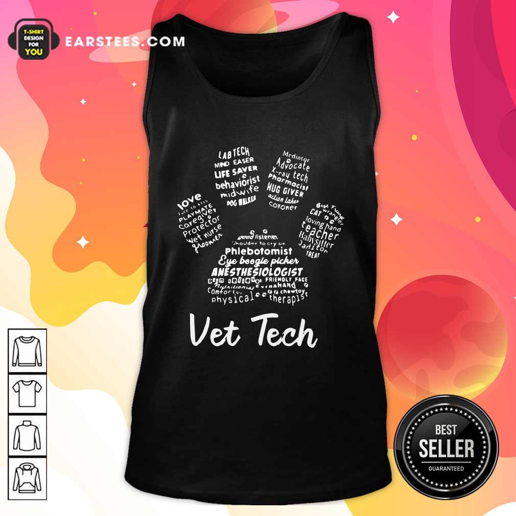 Nice Vet Tech Paw Print Shirt