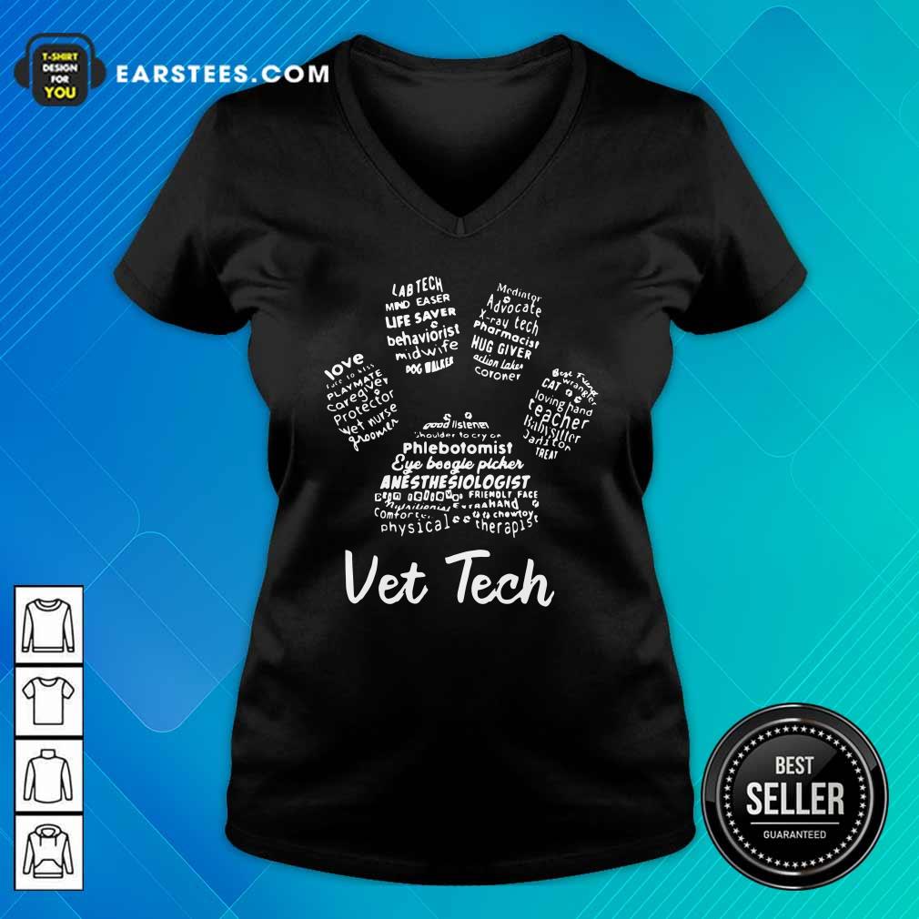 Nice Vet Tech Paw Print Shirt
