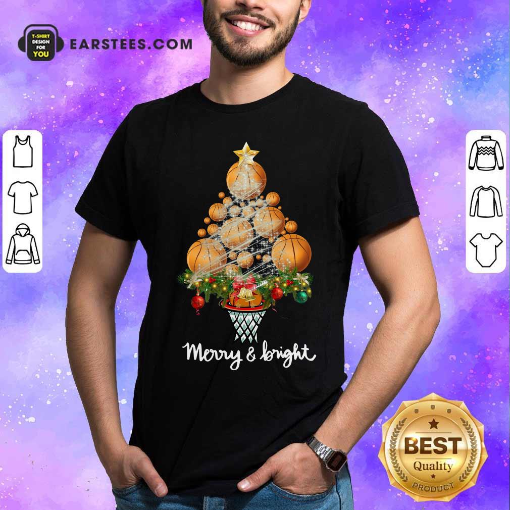 Nice Volleyball Merry And Bright Christmas Tree Shirt