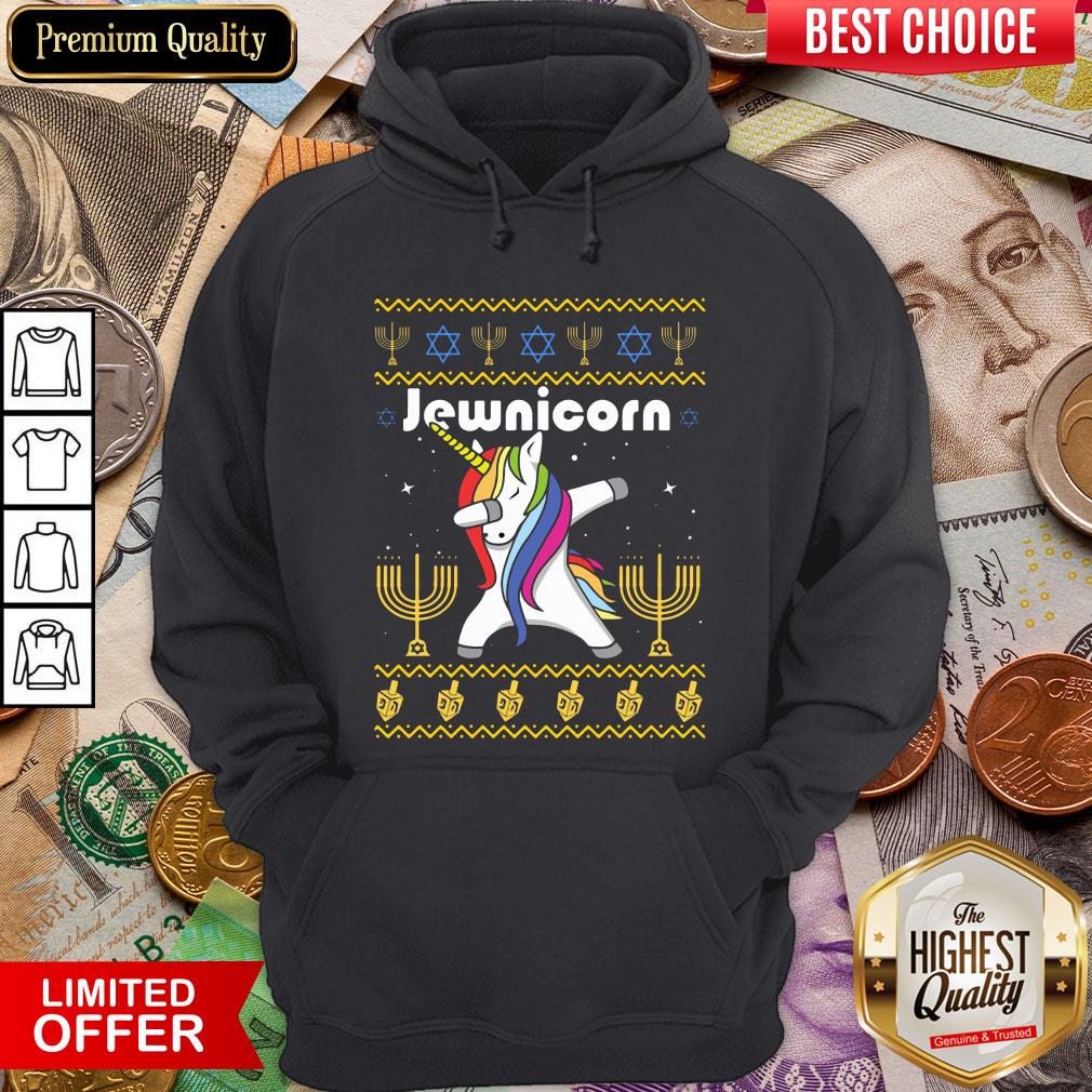 Cool Unicorn Dabbing Jewnicorn Ugly Christmas Shirt