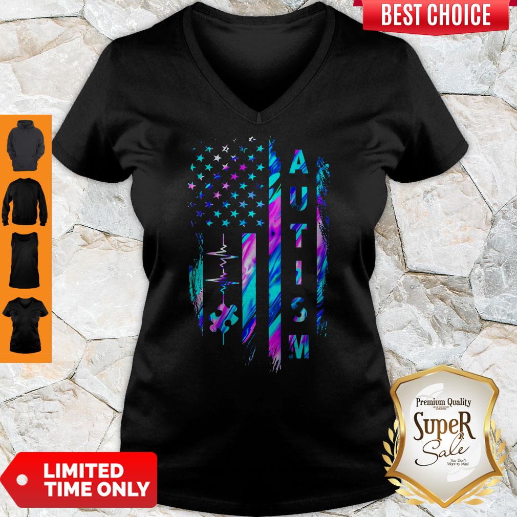 Official Autism Awareness American Flag Shirt