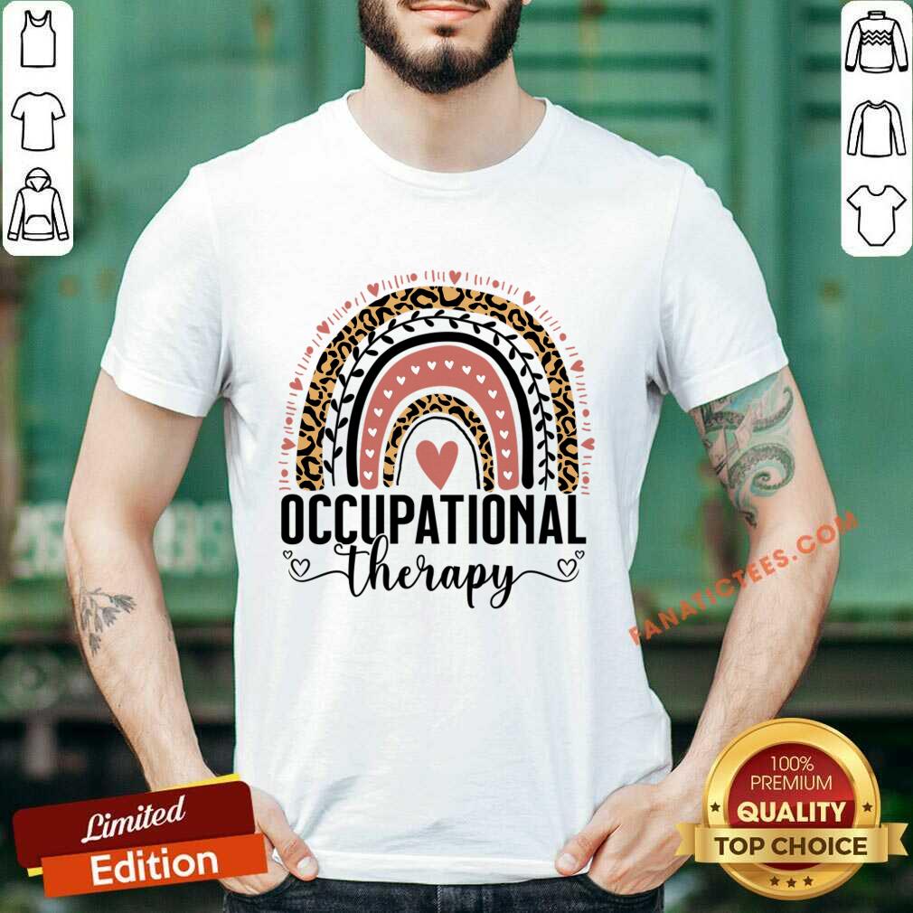 Occupational Therapy OT Month Therapist Boho Rainbow Leopard Shirt
