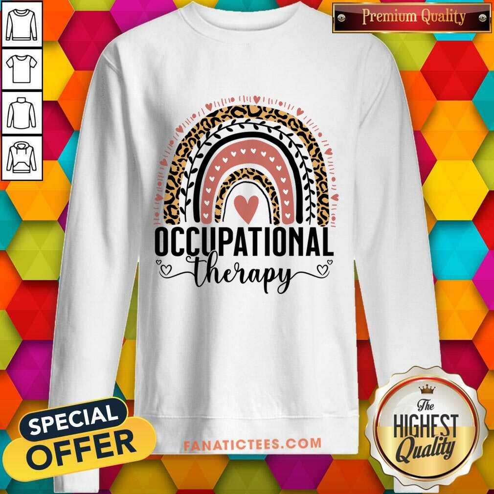 Occupational Therapy OT Month Therapist Boho Rainbow Leopard Shirt