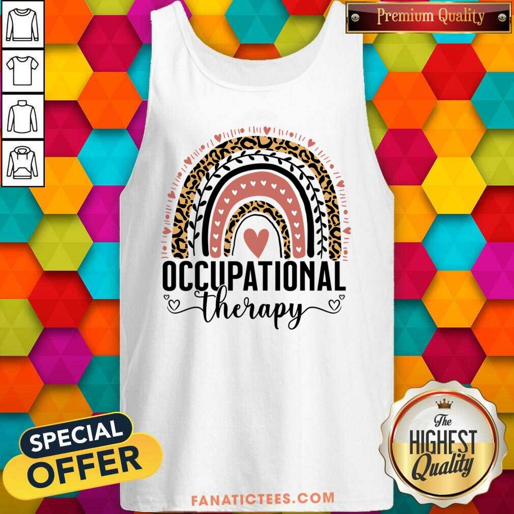 Occupational Therapy OT Month Therapist Boho Rainbow Leopard Shirt