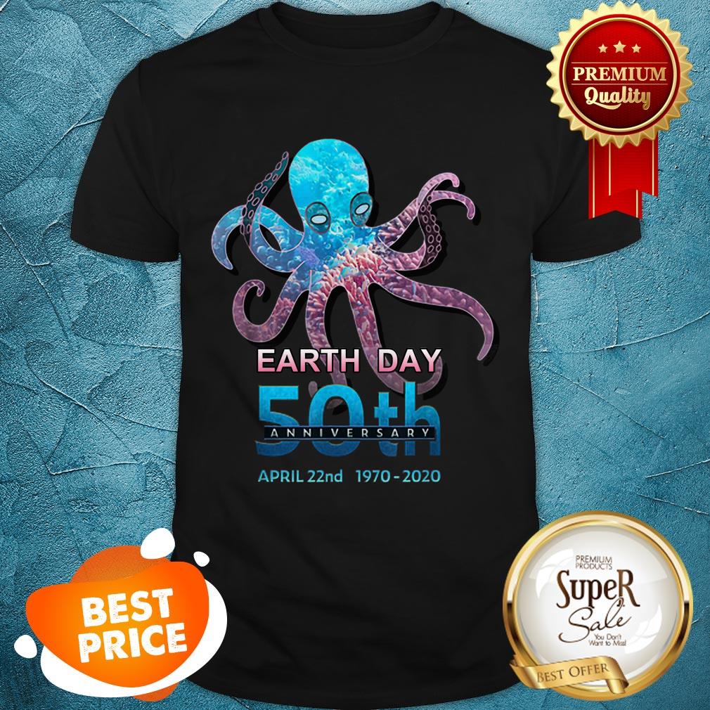 Octopus Silhouette Earth Day 50th Anniversary April 22nd Shirt