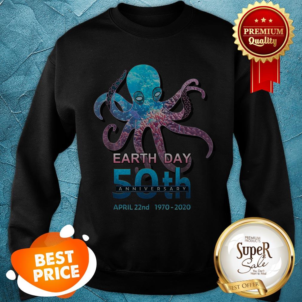 Octopus Silhouette Earth Day 50th Anniversary April 22nd Shirt