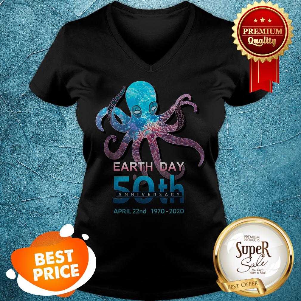 Octopus Silhouette Earth Day 50th Anniversary April 22nd Shirt