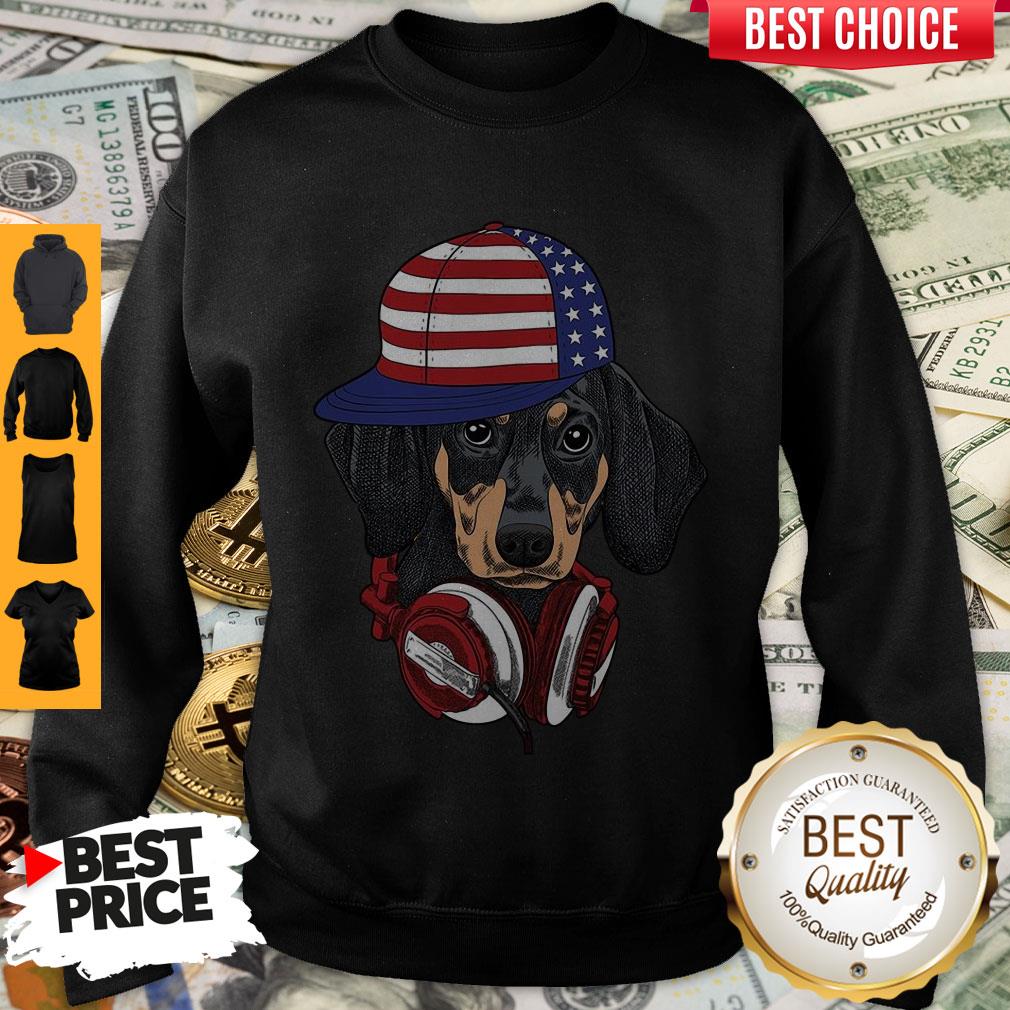 Official 4 Of July Dachshund Listening Music Shirt