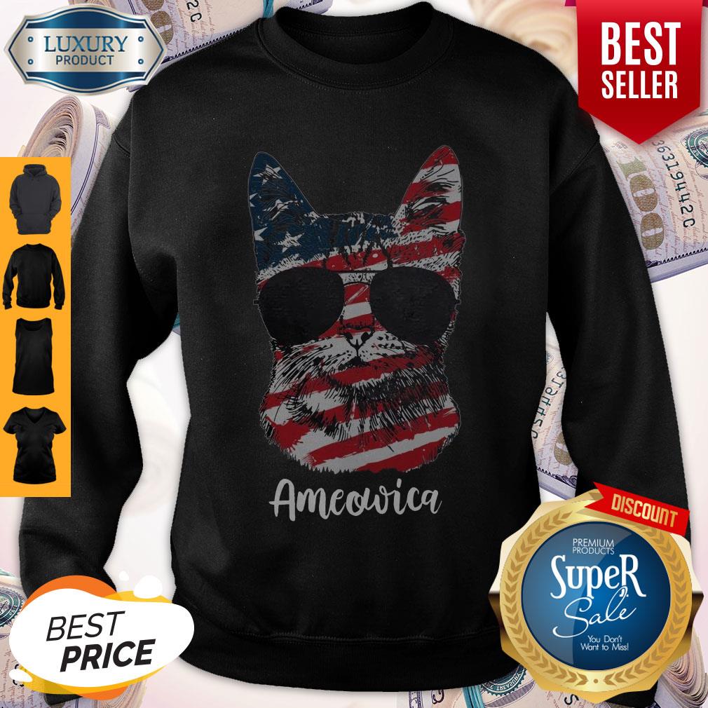 Official Ameowica Cat American Flag Shirt
