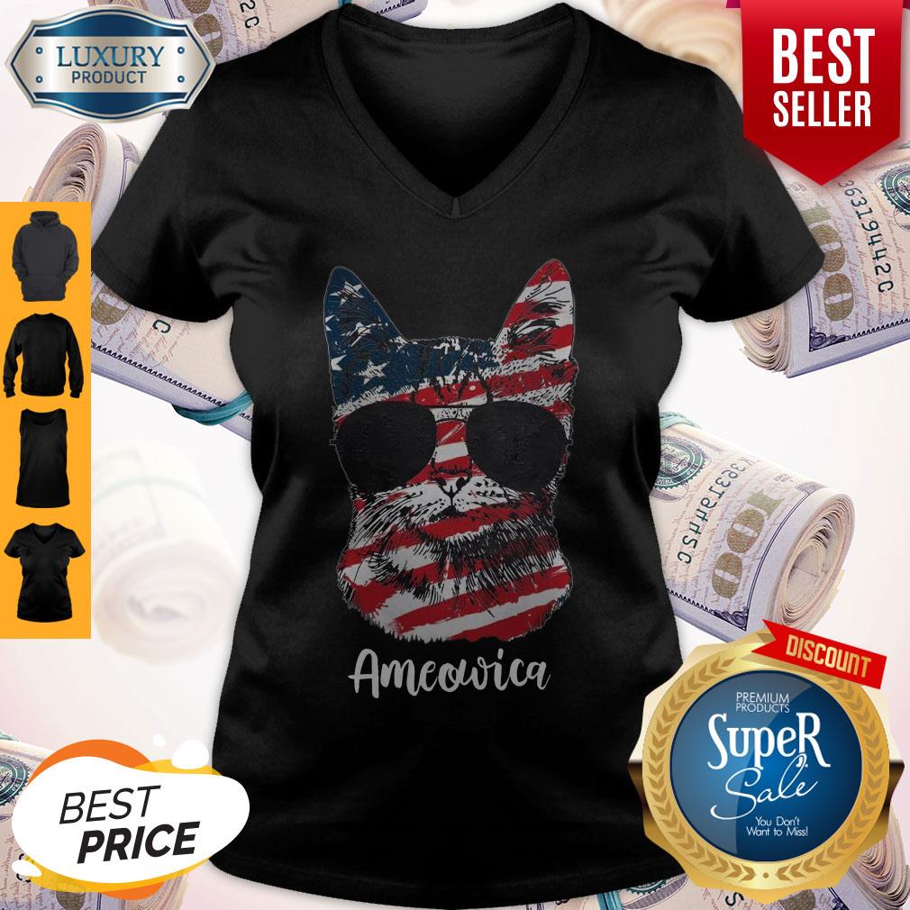 Official Ameowica Cat American Flag Shirt