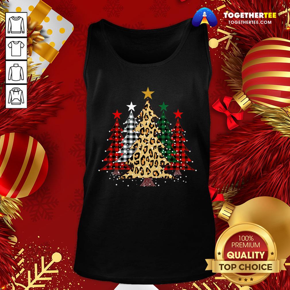 Official Buffalo Plaid And Leopard Christmas Tree Shirt