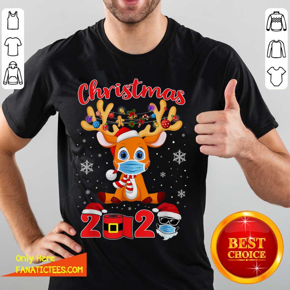 Official Christmas 2020 Reindeer Mask Matching Pajama Idea Shirt