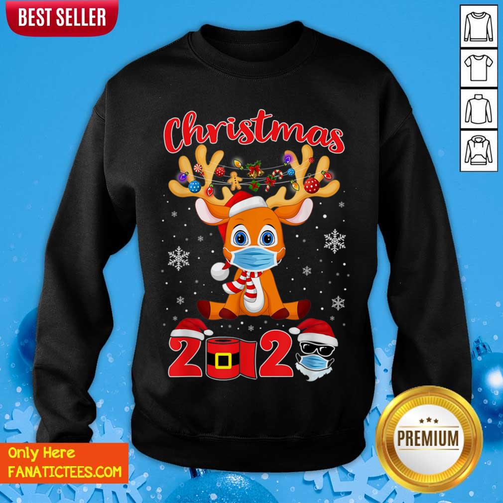 Official Christmas 2020 Reindeer Mask Matching Pajama Idea Shirt