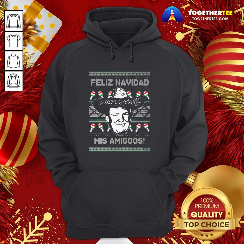 Official Donald Trump Feliz Navidad Mis Amigos Ugly Christmas Shirt