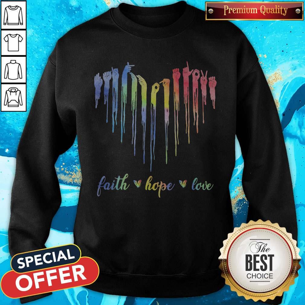 Official Faith Hope Love American Sign Langaege Shirt