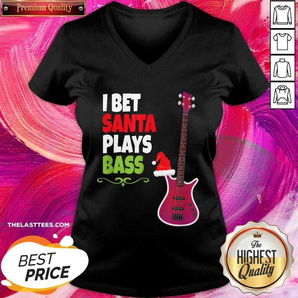 Official I Bet Santa Plays Bass Guitar Christmas Shirt
