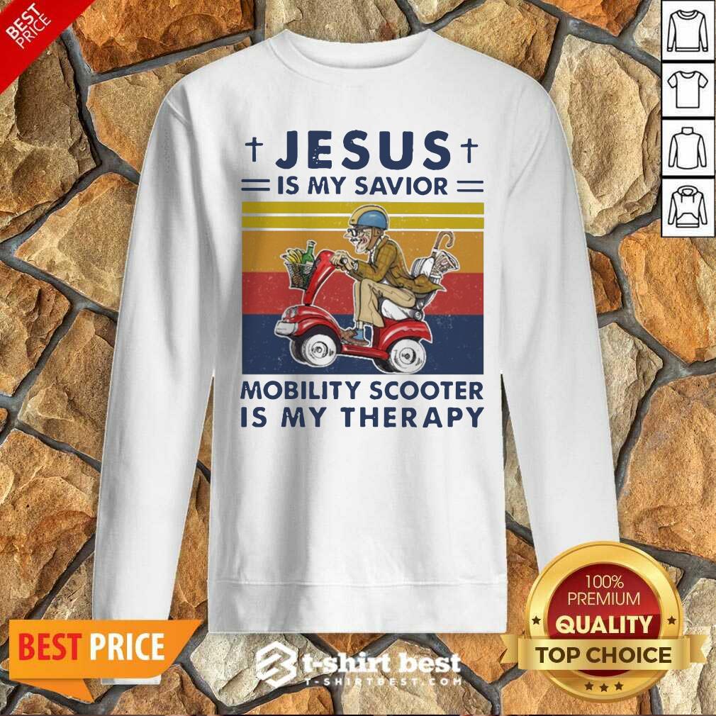 Official Jesus Is My Savior Mobility Scooter Is My Therapy Vintage Shirt