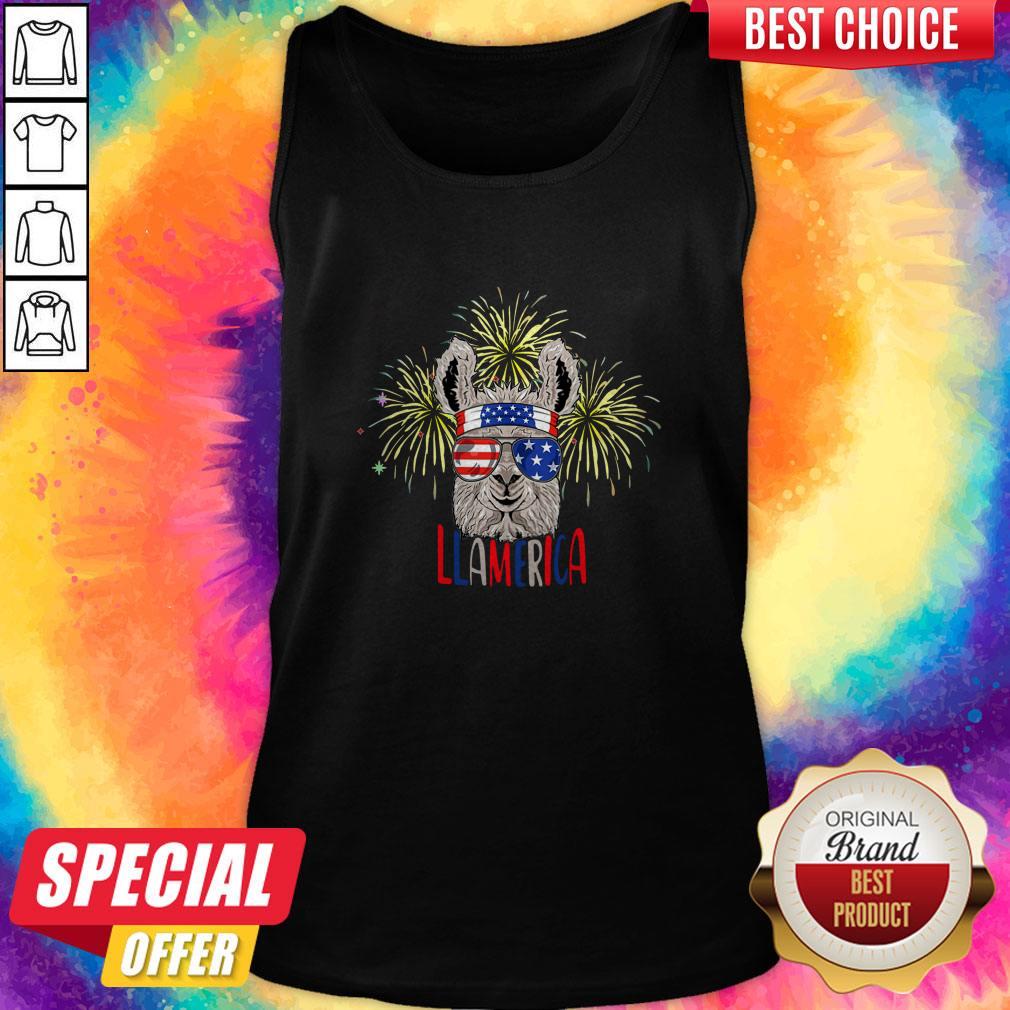 Official Llama Llalmerica American Flag 4th Of July Shirt