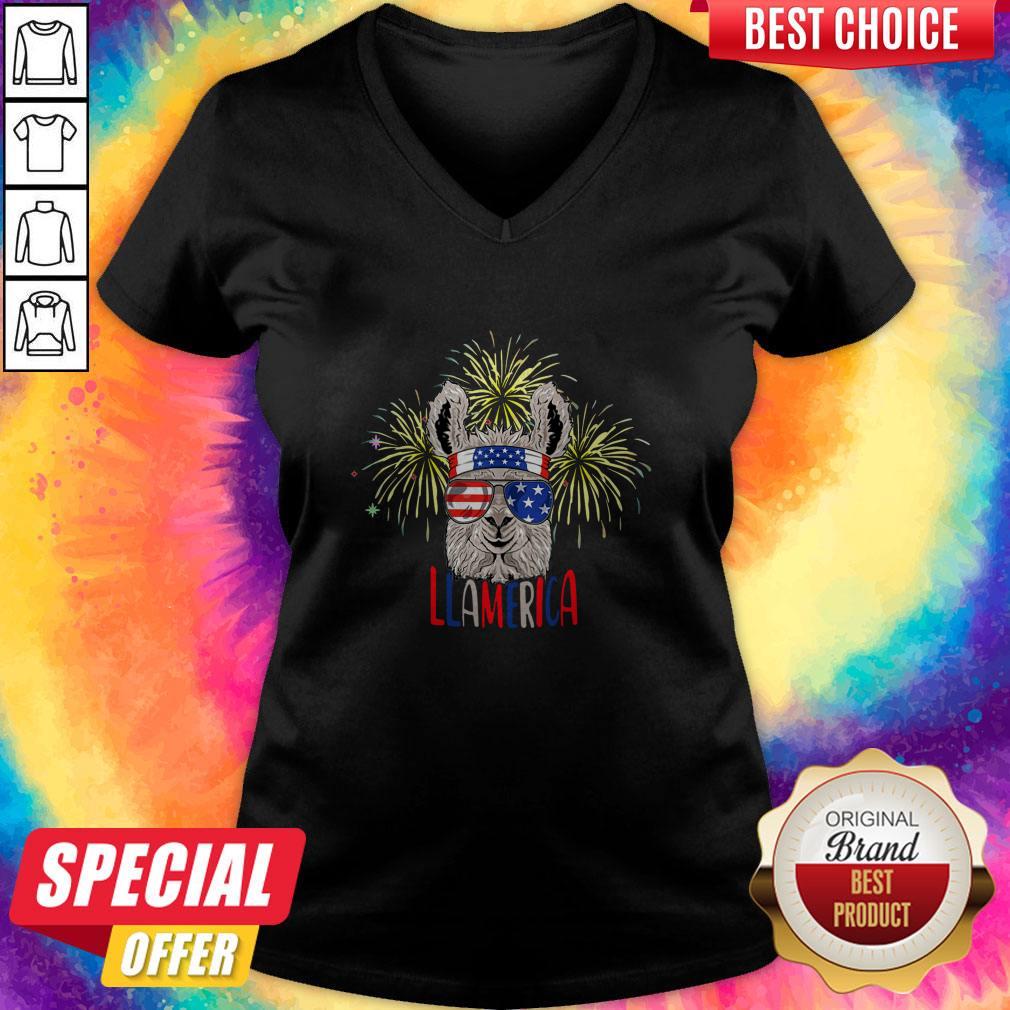 Official Llama Llalmerica American Flag 4th Of July Shirt