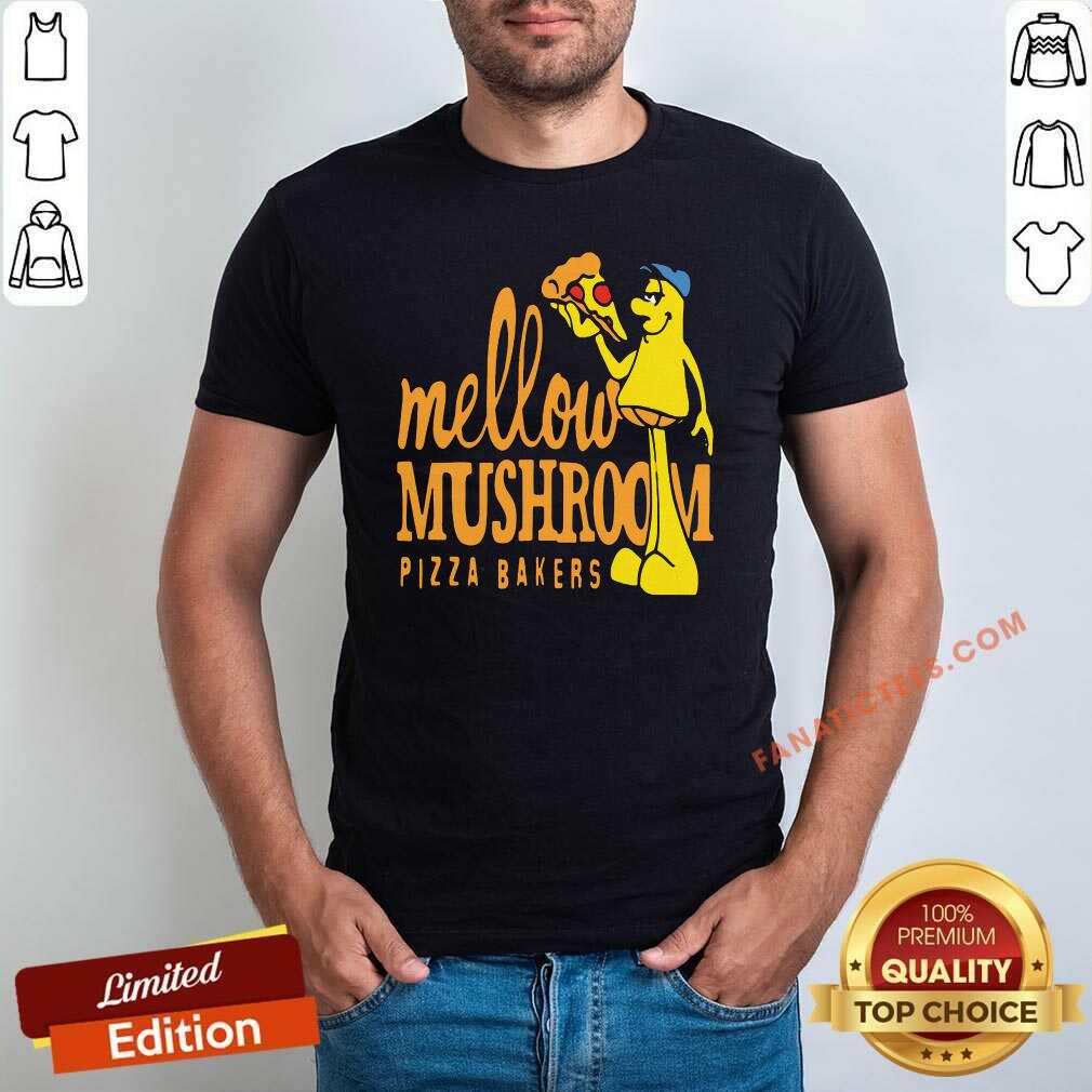 Official Mellow Climbing Merchandise Mushroom Pizza Bakers Shirt