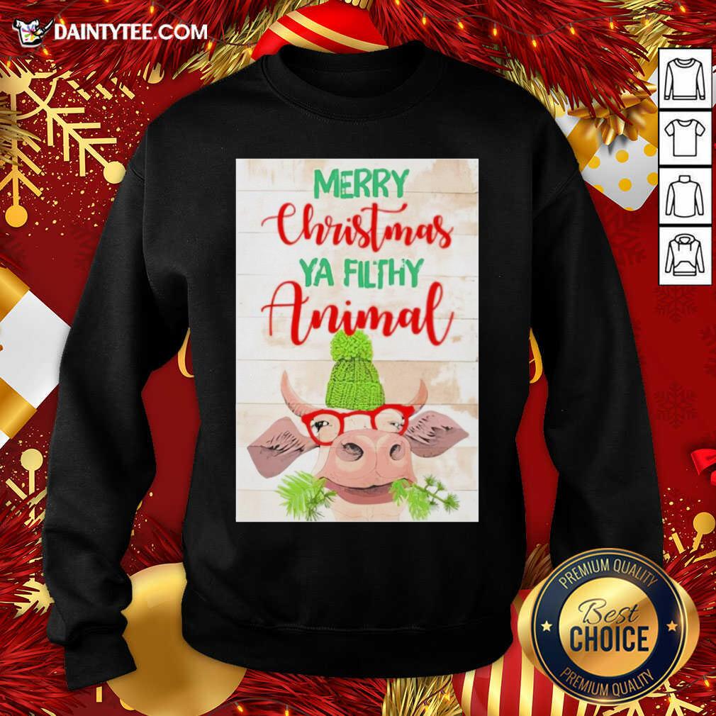 Official Merry Christmas Ya Filthy Animal Cow Shirt
