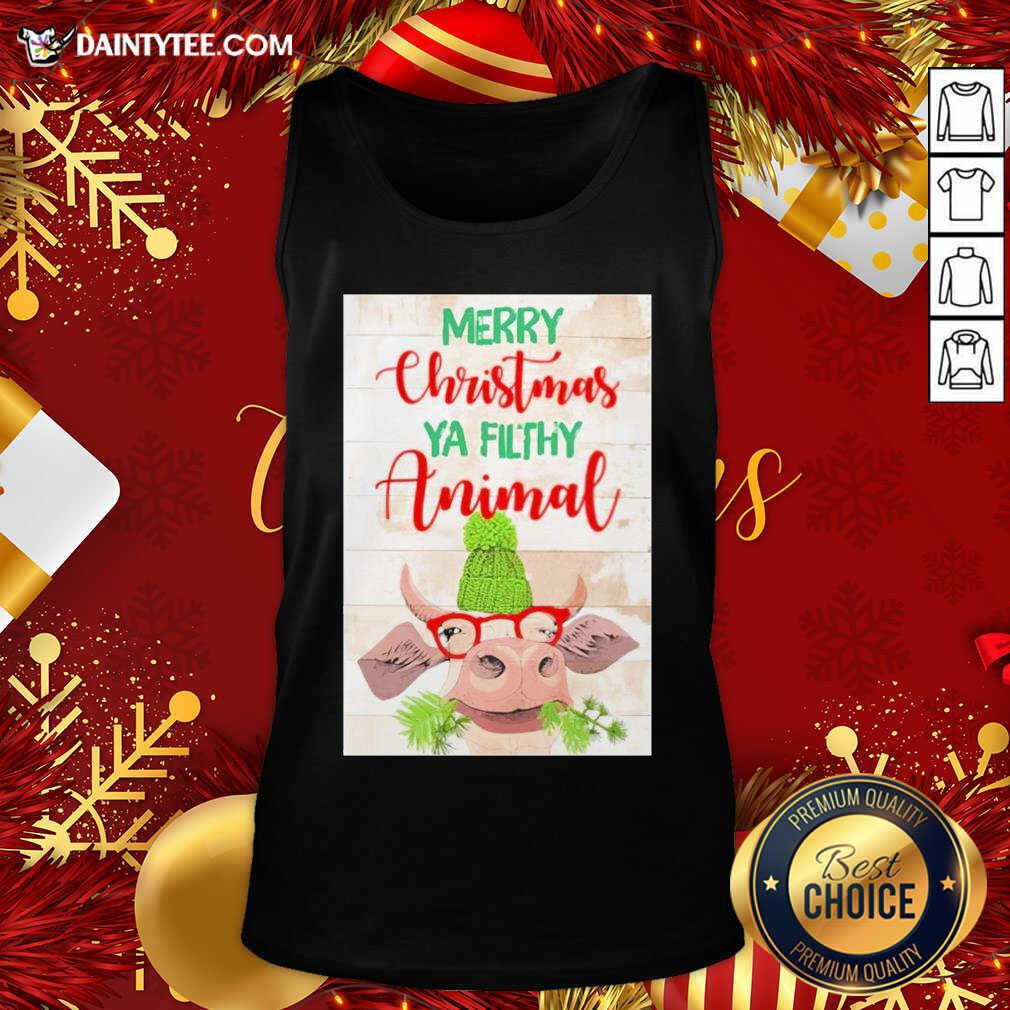 Official Merry Christmas Ya Filthy Animal Cow Shirt