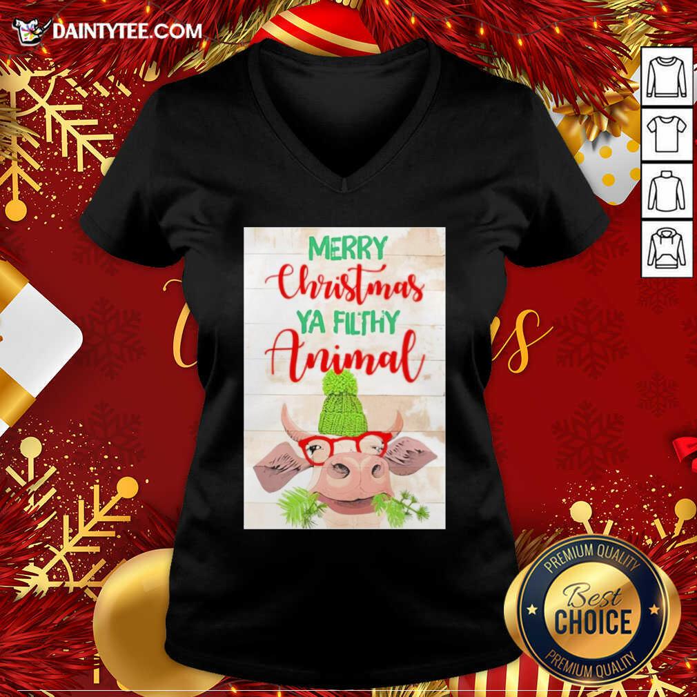 Official Merry Christmas Ya Filthy Animal Cow Shirt